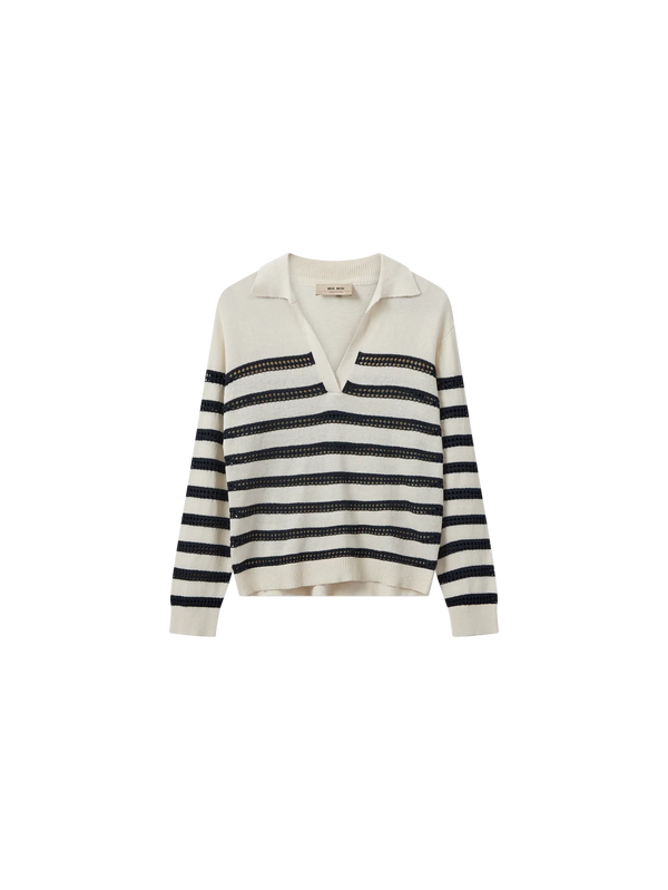 Mosmosh rora stripe sweater linen and cotton. Sophisticated style perfect for every Spring Summer occasion