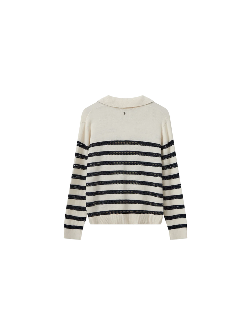 Mosmosh rora stripe sweater linen and cotton. Sophisticated style perfect for every Spring Summer occasion