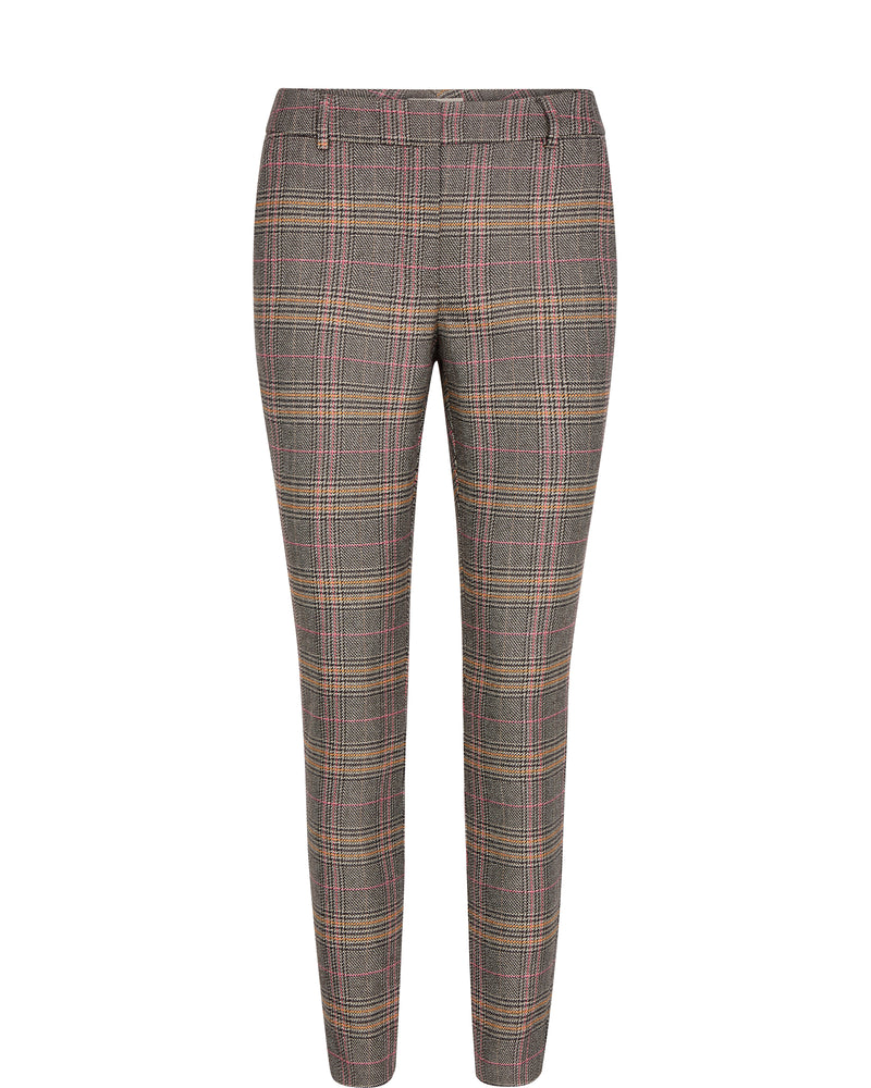 front Mos Mosh Abbey ansini pant. These check pants are tailored to look smart but feel relaxed. Cut in a regular fit with mid-rise and designed with concealed button and zip fastening. We like them styled with a casual tee or a crisp shirt for a chic modern look.
