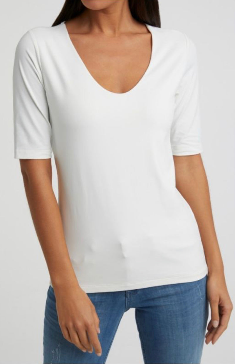 Round Neck Top with Half Sleeves