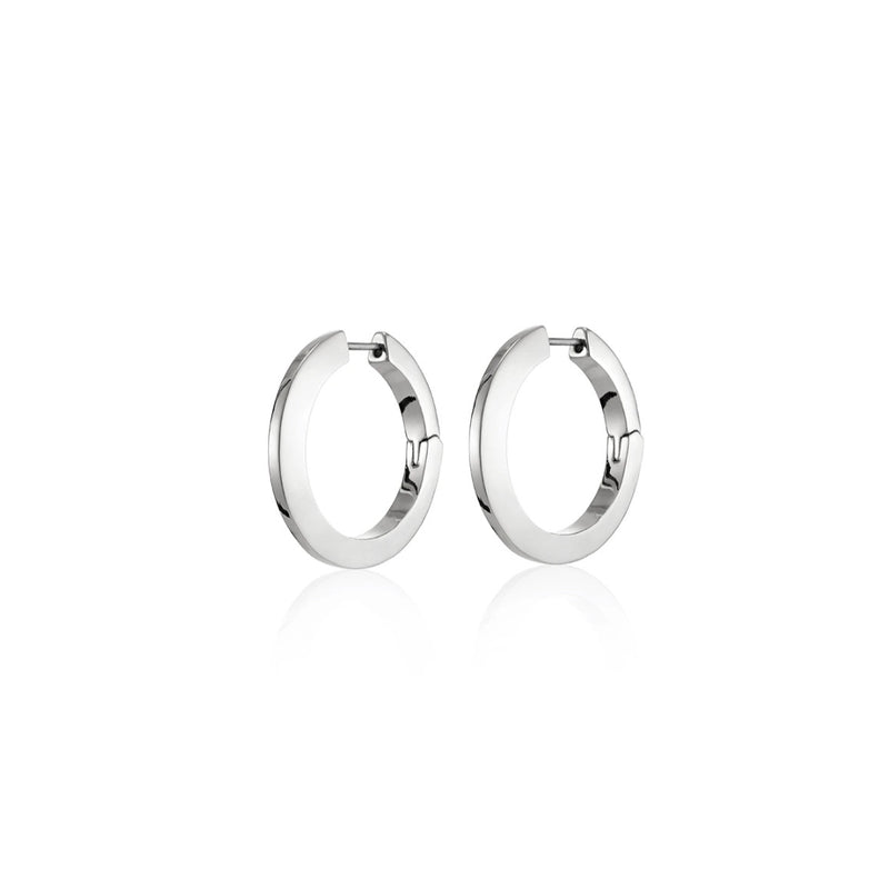 Toni Hinged Silver Hoop Earrings
